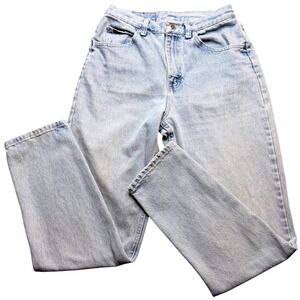 Riders High Waisted Jeans 27 Light Wash Tapered Leg Vintage 90s Denim